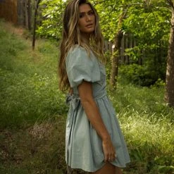 Mustard Seed Michelle Mini Dress In Light Blue