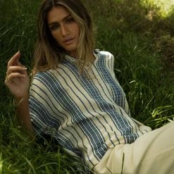 EN CREME Antonia Top In Blue Tops