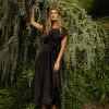 WORUI New Arrivals PREORDER - Rosalind Midi Dress In Black 2 WORUI New Arrivals PREORDER - Rosalind Midi Dress In Black