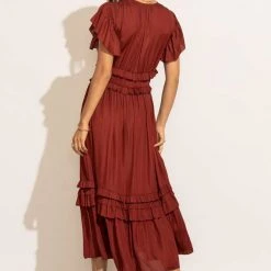 WORUI New Arrivals Willa Ruffle Dress In Brick 13 WORUI New Arrivals Willa Ruffle Dress In Brick