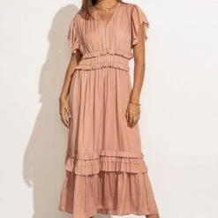 WORUI Willa Ruffle Dress In Blush