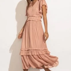 WORUI Willa Ruffle Dress In Blush