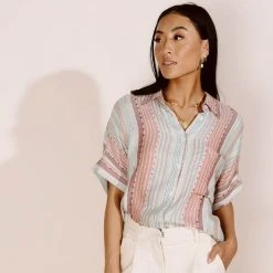 EN CREME Andie Button Down Top