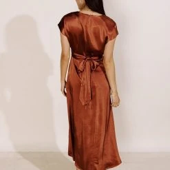 WORUI Rosalind Midi Dress In Rust New Arrivals