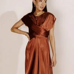 WORUI Rosalind Midi Dress In Rust New Arrivals