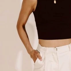 FINAL TOUCH COLLECTION Gretel Tank In Black Tops