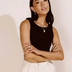 FINAL TOUCH COLLECTION Gretel Tank In Black Tops