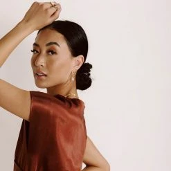 WORUI Rosalind Midi Dress In Rust New Arrivals