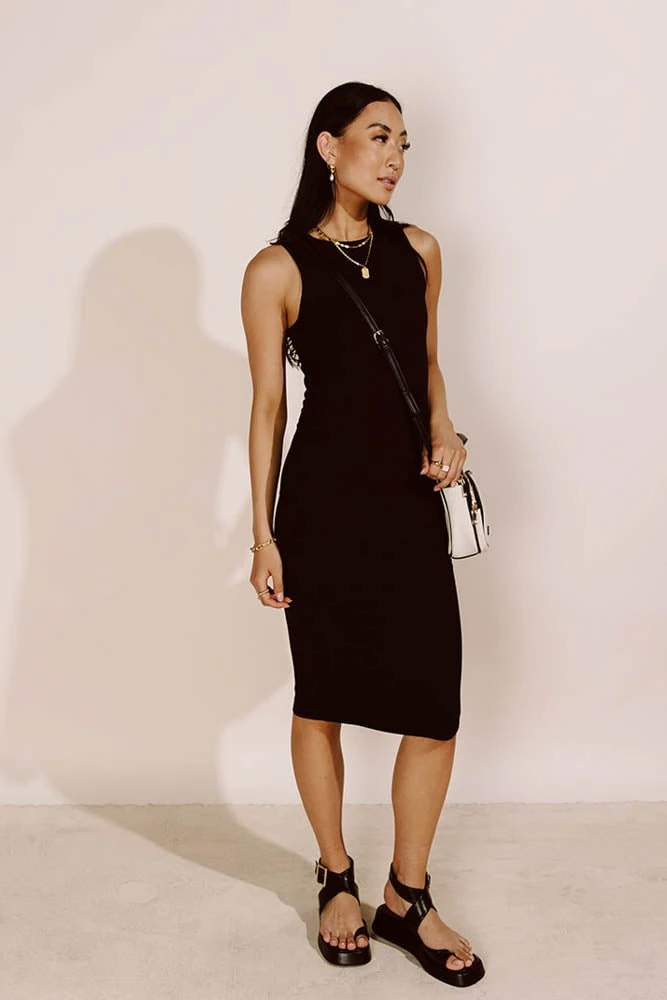 FINAL TOUCH COLLECTION Dresses Hachi Sleeveless Midi Dress In Black 3 FINAL TOUCH COLLECTION Dresses Hachi Sleeveless Midi Dress In Black