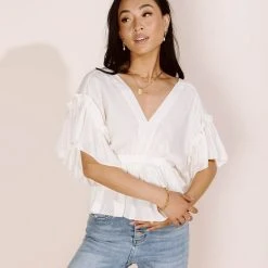 Mustard Seed Ariadne Blouse In Cream