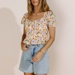 LUSH CLOTHING Jocelyn Crop Top Bohme In Bloom
