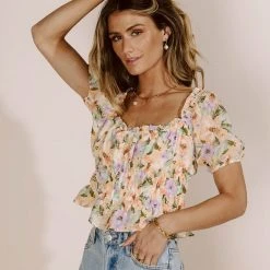 LUSH CLOTHING Jocelyn Crop Top Bohme In Bloom
