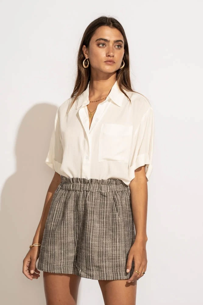 FINAL TOUCH COLLECTION Tops Maeva Button Down Top In White 3 FINAL TOUCH COLLECTION Tops Maeva Button Down Top In White