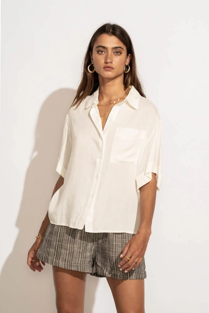 FINAL TOUCH COLLECTION Tops Maeva Button Down Top In White 7 FINAL TOUCH COLLECTION Tops Maeva Button Down Top In White