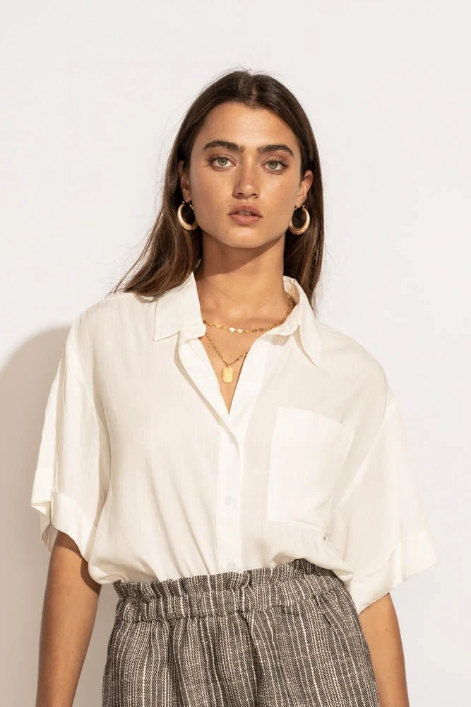 FINAL TOUCH COLLECTION Tops Maeva Button Down Top In White 10 FINAL TOUCH COLLECTION Tops Maeva Button Down Top In White