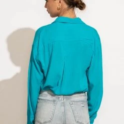 MILLIBON POLYMOND DK INC New Arrivals Georgie Button Down Top In Blue