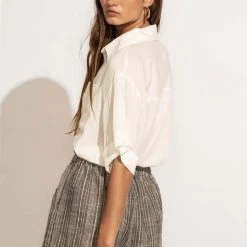 FINAL TOUCH COLLECTION Tops Maeva Button Down Top In White 24 FINAL TOUCH COLLECTION Tops Maeva Button Down Top In White
