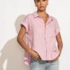 VERY J Dayana Button Down Top In Lavender