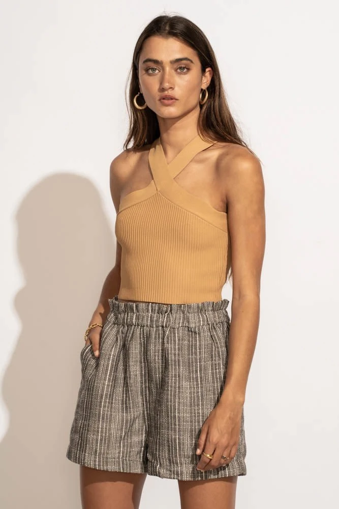 DREAMERS BY DEBUT Tees & Tanks Daylin Cropped Tank Top In Camel 8 DREAMERS BY DEBUT Tees & Tanks Daylin Cropped Tank Top In Camel