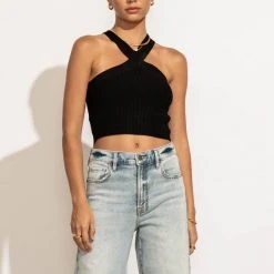 DREAMERS BY DEBUT Daylin Cropped Tank Top In Black