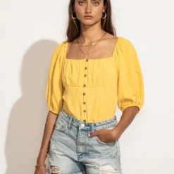 AEMI AND CO New Arrivals Delani Blouse In Yellow 29 AEMI AND CO New Arrivals Delani Blouse In Yellow