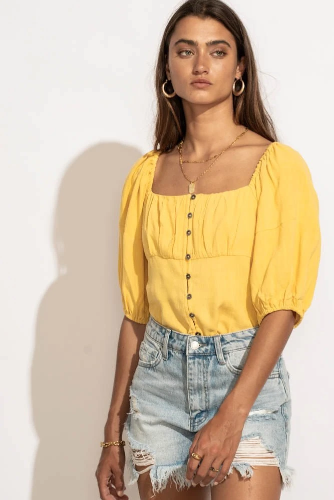 AEMI AND CO New Arrivals Delani Blouse In Yellow 15 AEMI AND CO New Arrivals Delani Blouse In Yellow