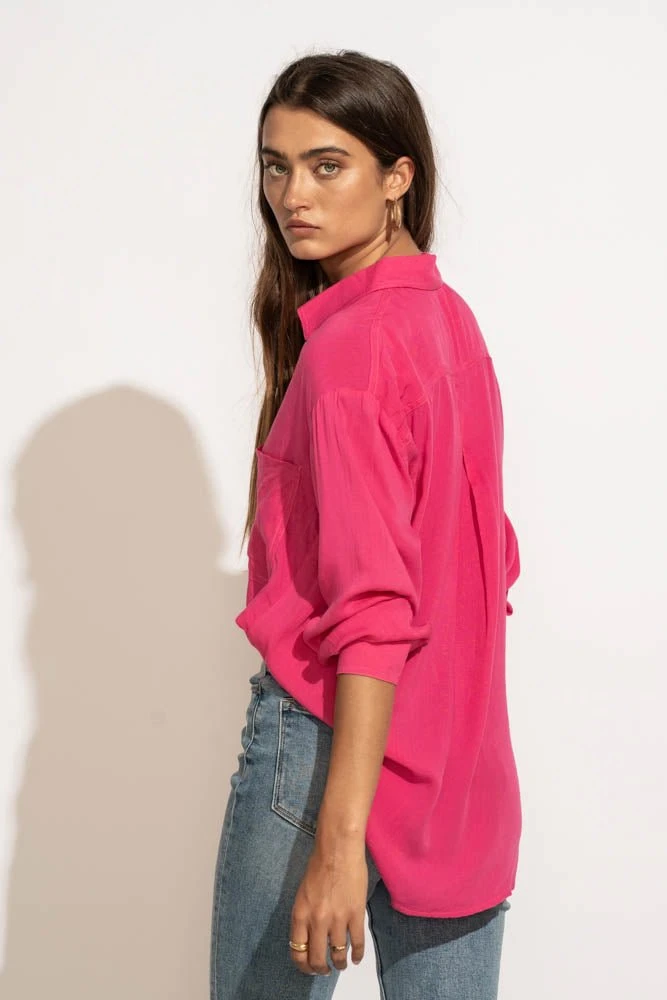 MILLIBON POLYMOND DK INC Georgie Button Down Top In Hot Pink 7 MILLIBON POLYMOND DK INC Georgie Button Down Top In Hot Pink