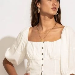 AEMI AND CO Delani Blouse In White