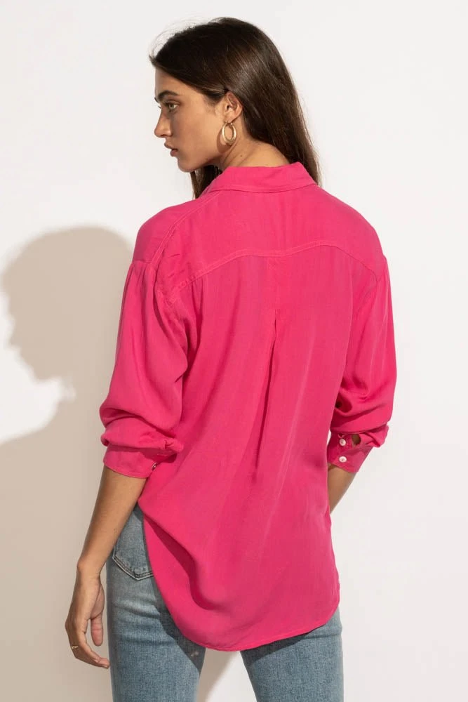 MILLIBON POLYMOND DK INC Georgie Button Down Top In Hot Pink 16 MILLIBON POLYMOND DK INC Georgie Button Down Top In Hot Pink