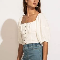 AEMI AND CO Delani Blouse In White