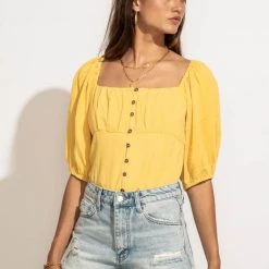 AEMI AND CO New Arrivals Delani Blouse In Yellow 21 AEMI AND CO New Arrivals Delani Blouse In Yellow
