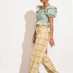 WELLMADE INC Noemie Plaid Pants New Arrivals