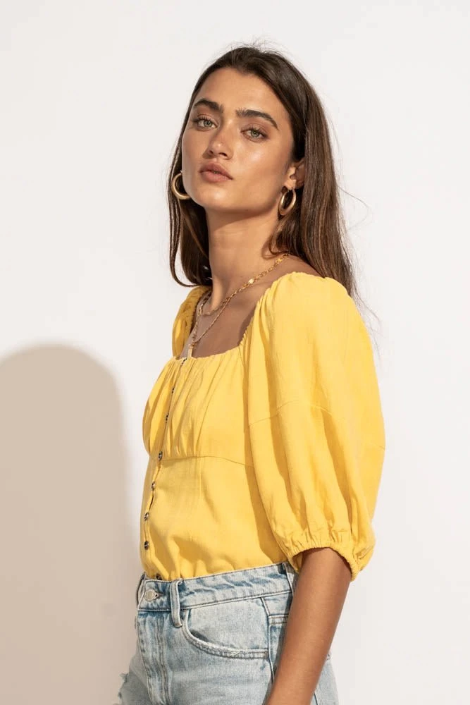 AEMI AND CO New Arrivals Delani Blouse In Yellow 17 AEMI AND CO New Arrivals Delani Blouse In Yellow