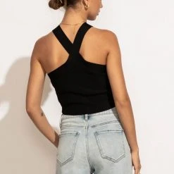 DREAMERS BY DEBUT Daylin Cropped Tank Top In Black