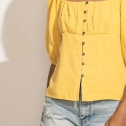 AEMI AND CO New Arrivals Delani Blouse In Yellow 26 AEMI AND CO New Arrivals Delani Blouse In Yellow