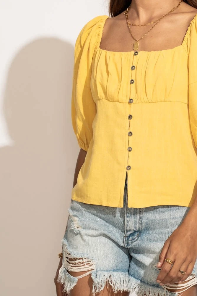 AEMI AND CO New Arrivals Delani Blouse In Yellow 10 AEMI AND CO New Arrivals Delani Blouse In Yellow
