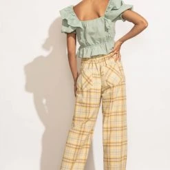 WELLMADE INC Noemie Plaid Pants New Arrivals