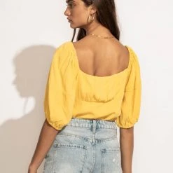 AEMI AND CO New Arrivals Delani Blouse In Yellow 35 AEMI AND CO New Arrivals Delani Blouse In Yellow