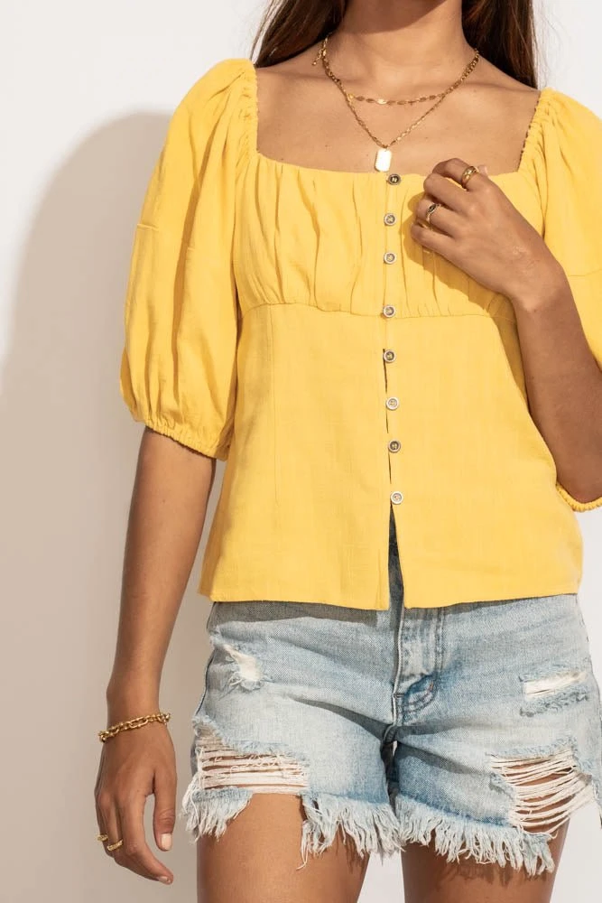 AEMI AND CO New Arrivals Delani Blouse In Yellow 11 AEMI AND CO New Arrivals Delani Blouse In Yellow