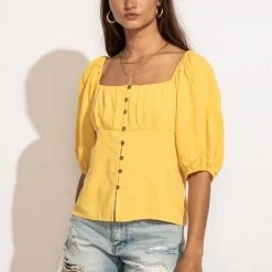 AEMI AND CO New Arrivals Delani Blouse In Yellow 24 AEMI AND CO New Arrivals Delani Blouse In Yellow