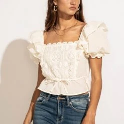 BLU PEPPER New Arrivals Blanche Blouse In Ivory
