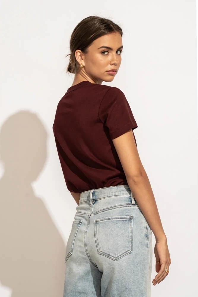 WORUI Mckenna Tee Shirt In Maroon New Arrivals 3 WORUI Mckenna Tee Shirt In Maroon New Arrivals