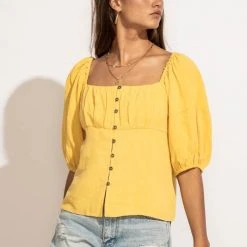 AEMI AND CO New Arrivals Delani Blouse In Yellow 28 AEMI AND CO New Arrivals Delani Blouse In Yellow