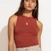 FINAL TOUCH COLLECTION Alexis Tank In Brick Tops