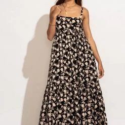 MILLIBON POLYMOND DK INC Berenice Midi Dress In Black Dresses