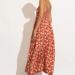 MILLIBON POLYMOND DK INC Berenice Midi Dress In Orange