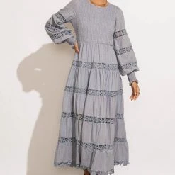 THE CLOTHING CO Dresses Daria Embroidered Dress In Blue