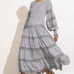 THE CLOTHING CO Dresses Daria Embroidered Dress In Blue