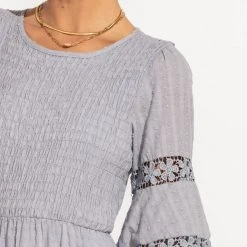 THE CLOTHING CO Dresses Daria Embroidered Dress In Blue