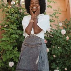 PROMESA Ethel Pleated Denim Skirt - FINAL SALE